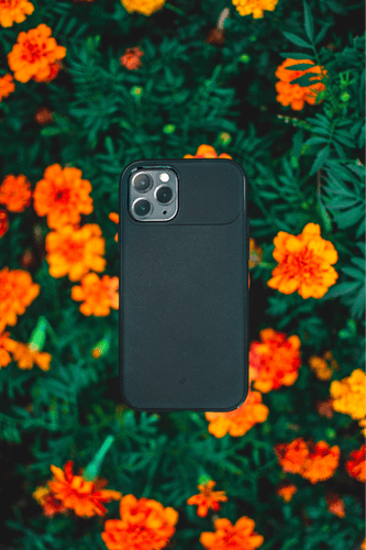 Black Phone Case Mockup Top View