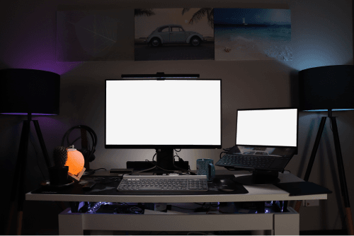 Computer Mockup With Tablet