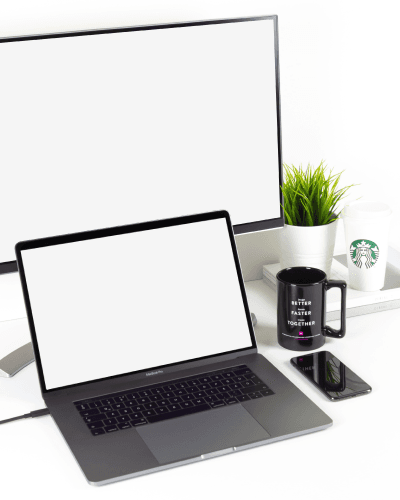 Macbook Mockup With Desktop Computer