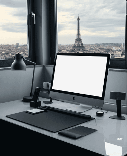 Imac Mockup On An Office Table