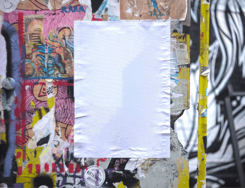 Glued Street Poster Mockup