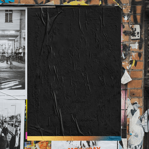 Glued Street Poster Mockup