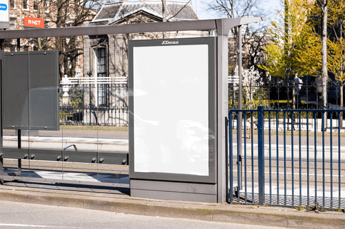 Bus Stop Digital Billboard Mockup