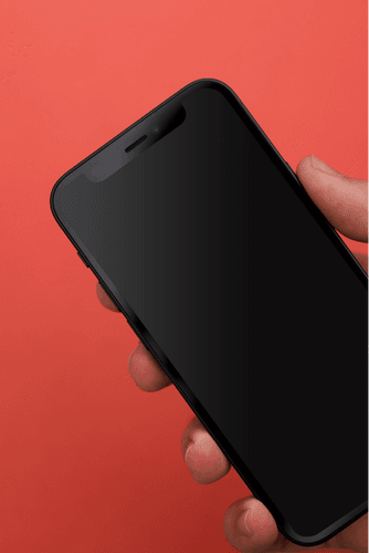Hand Holding Black Iphone Mockup
