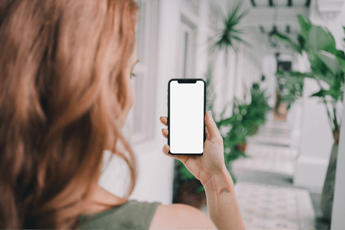 Woman Hand Holding Iphone Mockup