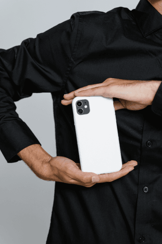 Man Holding Iphone Case Mockup