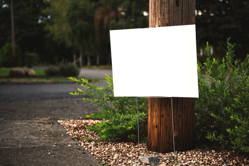 Yard Sign Mockup On Road Side