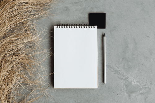 Ringed Notepad Mockup With Pencil