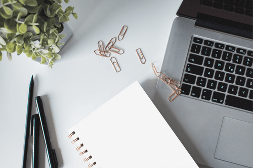 Spiral Notebook Mockup With Laptop