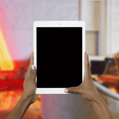 African American Holding An Ipad Mockup