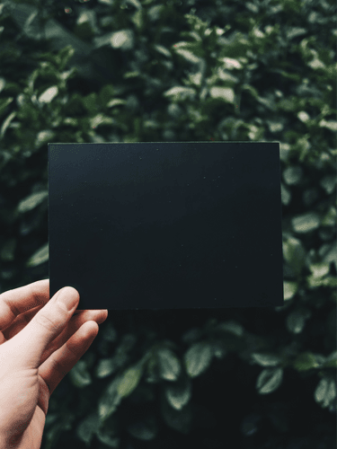 Woman Black Hand Holding Card Mockup