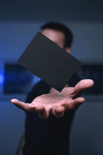 Black Card Holding Mockup