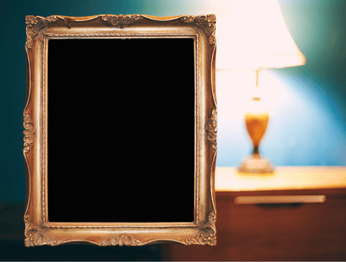 Vintage Gold Frame Mockup Front View