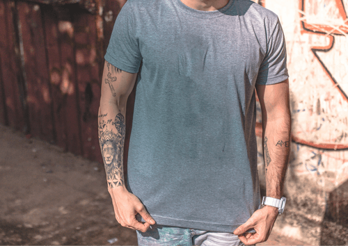 Man Awesome Gray T Shirt Mockup