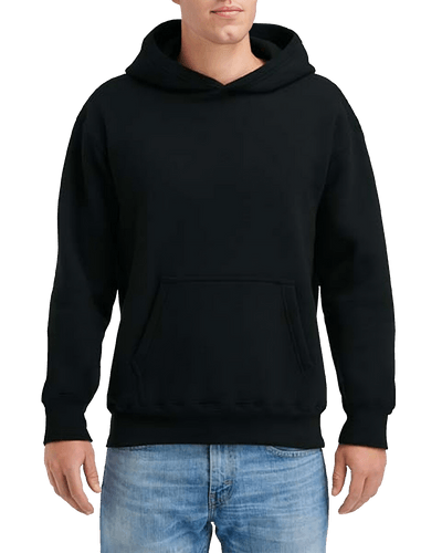 Jet Black Fleece Gildan Hoodie Mockup