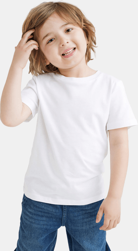 White Round Neck Kids T Shirt Mockup