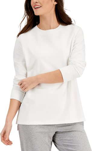 Woman Regular Fit White Sweatshirt Mockup