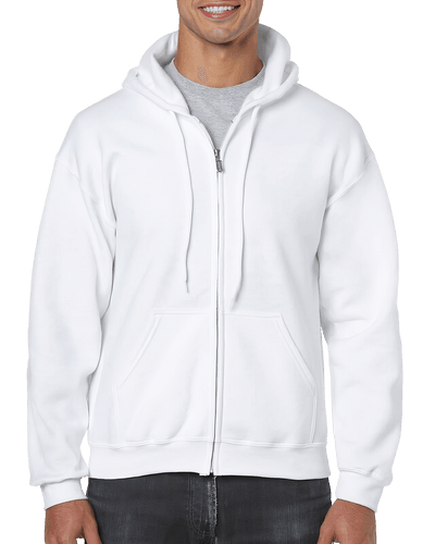 White Full Zipper Standard Fit Hoodie Mockup