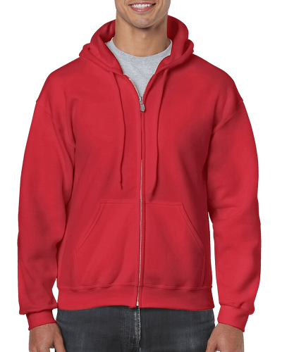 Red Classic Fit Full Zip Hoodie Mockup