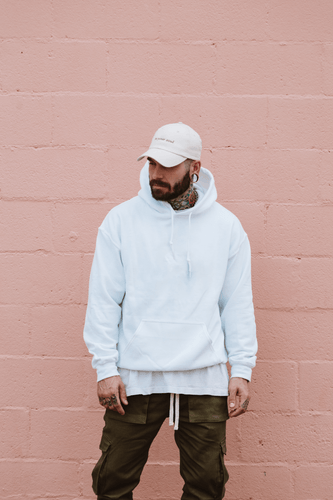 Man Standing In White Hoodie Mockup